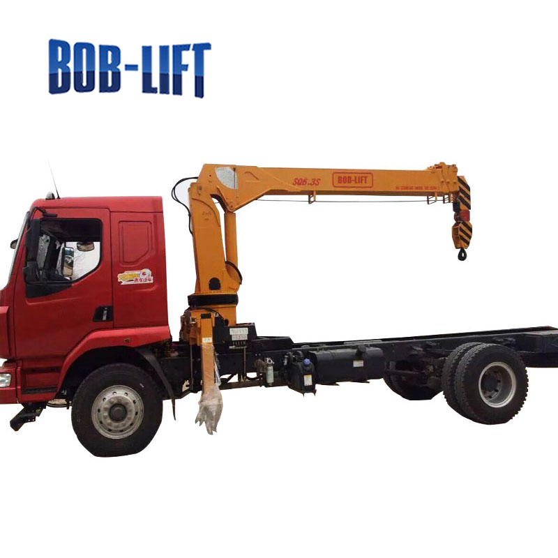 6 ton small hydraulic lift arm telescopic truck-mounted boom cranes for sale