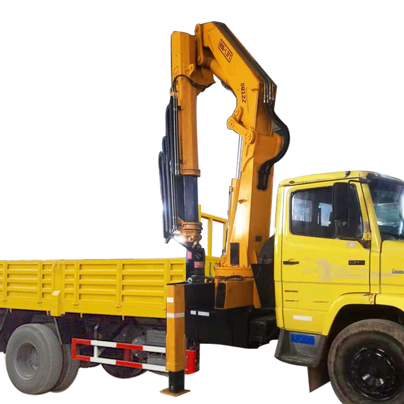 Hydraulic boom truck 12 ton heavy truck mounted crane, Hydraulic knuckle boom truck crane for sale