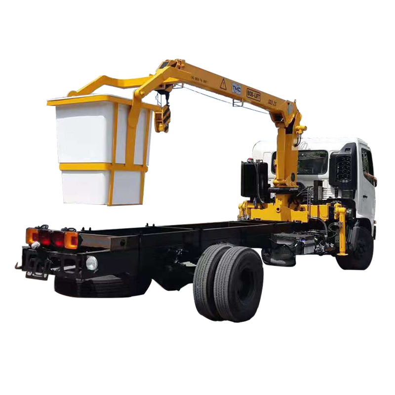 Boom truck man basket 3 ton hdryaluc arm truck-mounted boom crane man basket for sale