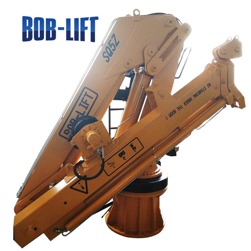 Small boom crane hydraulic portable knuckle boom small marine crane barge for sale